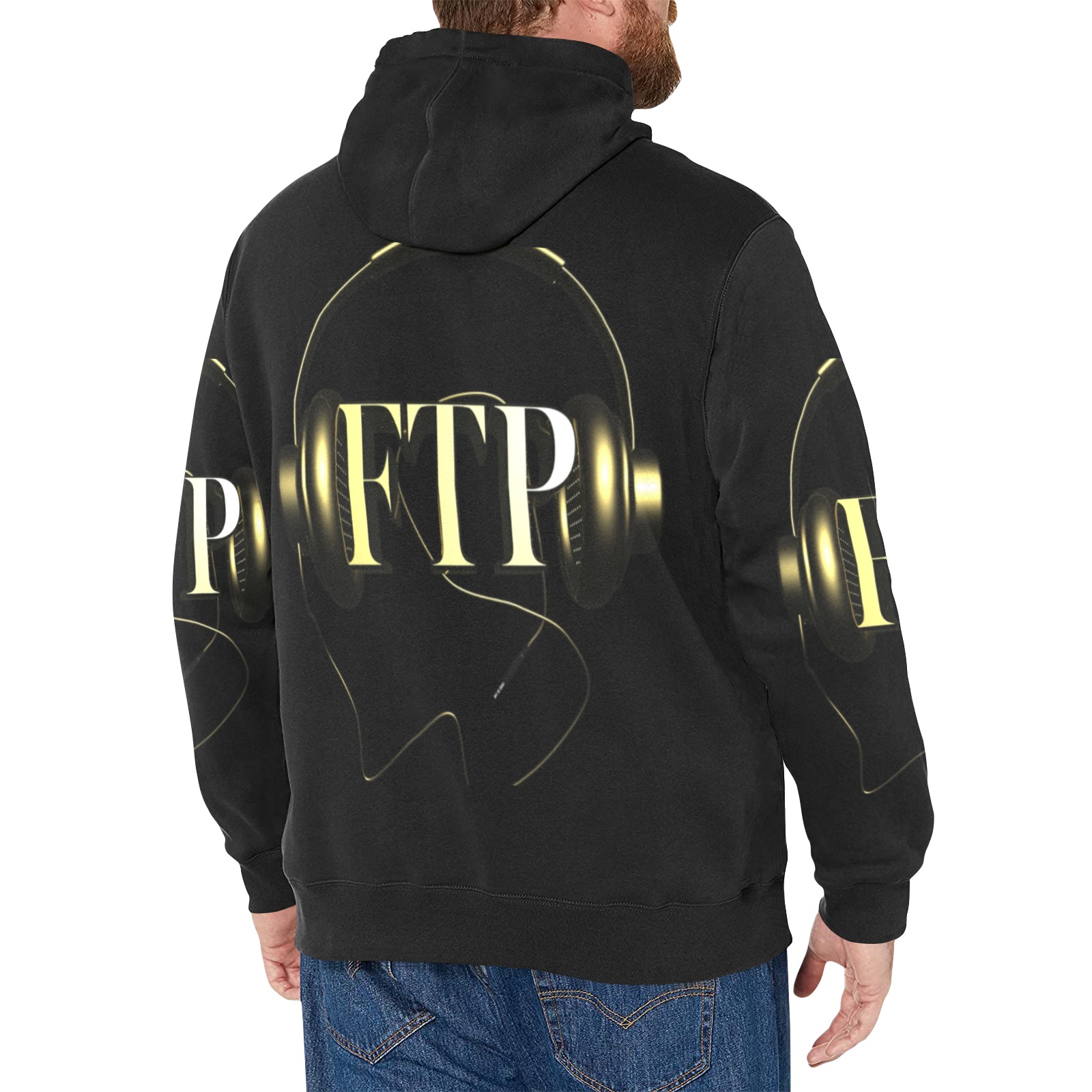 Men's Long Sleeve Fleece Hoodie (H55) - Image 2